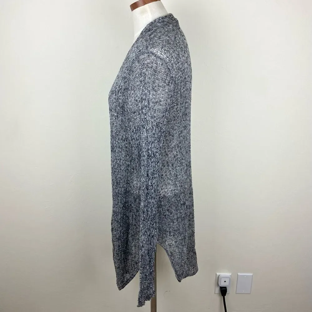 Eileen Fisher Open Front Knit Linen Cardigan - Marled Gray